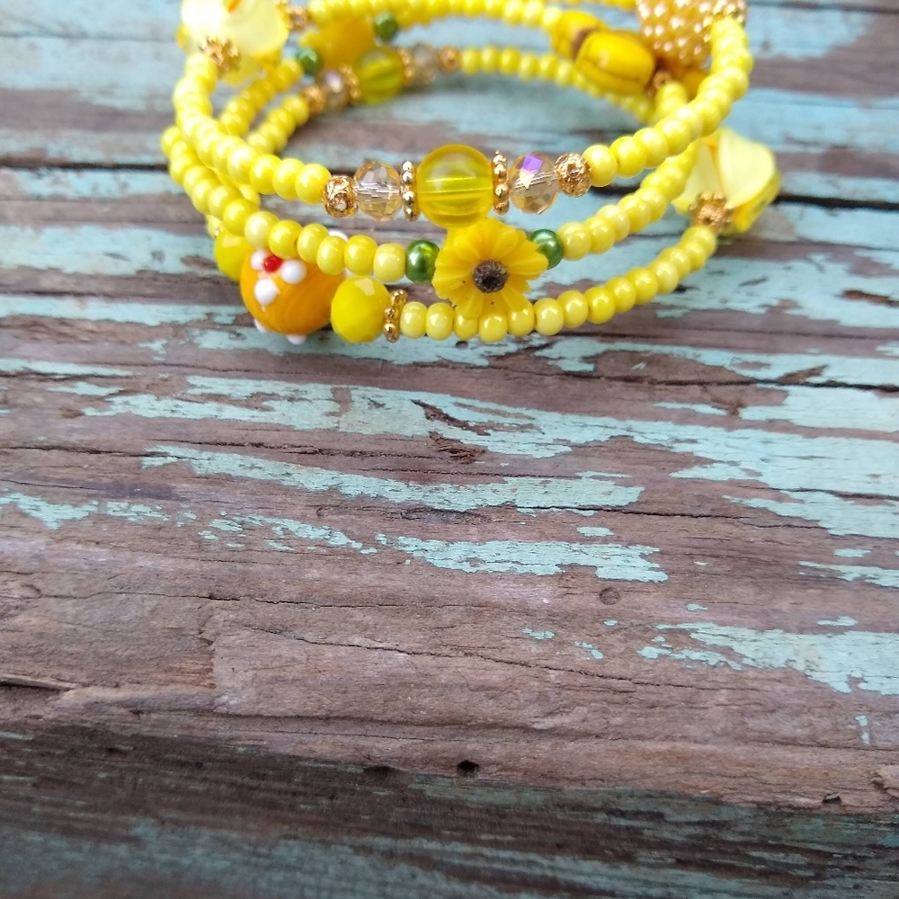 Summer days memory wire bracelet